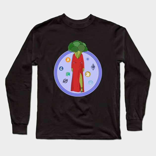 Broccoli Crypto Long Sleeve T-Shirt by DiegoCarvalho